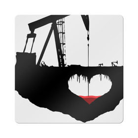 Магнит виниловый Квадрат с принтом Сердце земли в Санкт-Петербурге, полимерный материал с магнитным слоем | размер 9*9 см, закругленные углы | газ | нефть
