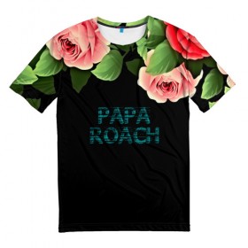 Мужская футболка 3D с принтом Papa Roach в Санкт-Петербурге, 100% полиэфир | прямой крой, круглый вырез горловины, длина до линии бедер | Тематика изображения на принте: 