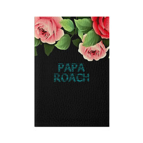 Обложка для паспорта матовая кожа с принтом Papa Roach в Санкт-Петербурге, натуральная матовая кожа | размер 19,3 х 13,7 см; прозрачные пластиковые крепления | 