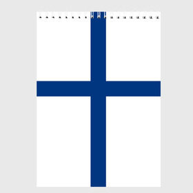 Скетчбук с принтом Флаг Финляндии в Санкт-Петербурге, 100% бумага
 | 48 листов, плотность листов — 100 г/м2, плотность картонной обложки — 250 г/м2. Листы скреплены сверху удобной пружинной спиралью | finland | flag | suomi | финляндия | флаг