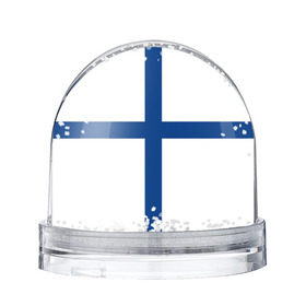 Снежный шар с принтом Флаг Финляндии в Санкт-Петербурге, Пластик | Изображение внутри шара печатается на глянцевой фотобумаге с двух сторон | finland | flag | suomi | финляндия | флаг