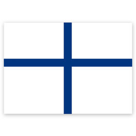 Поздравительная открытка с принтом Флаг Финляндии в Санкт-Петербурге, 100% бумага | плотность бумаги 280 г/м2, матовая, на обратной стороне линовка и место для марки
 | finland | flag | suomi | финляндия | флаг