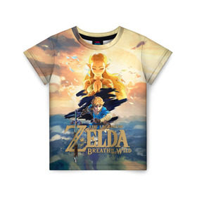 Детская футболка 3D с принтом The Legend of Zelda в Санкт-Петербурге, 100% гипоаллергенный полиэфир | прямой крой, круглый вырез горловины, длина до линии бедер, чуть спущенное плечо, ткань немного тянется | breath of the wild | the legend of zelda