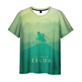 Мужская футболка 3D с принтом The Legend of Zelda в Санкт-Петербурге, 100% полиэфир | прямой крой, круглый вырез горловины, длина до линии бедер | breath of the wild | the legend of zelda