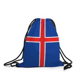 Рюкзак-мешок 3D с принтом Флаг Исландии в Санкт-Петербурге, 100% полиэстер | плотность ткани — 200 г/м2, размер — 35 х 45 см; лямки — толстые шнурки, застежка на шнуровке, без карманов и подкладки | flag | iceland | island | исландия | флаг