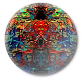 Значок с принтом psychedelic в Санкт-Петербурге,  металл | круглая форма, металлическая застежка в виде булавки | Тематика изображения на принте: abstraction | color | spray | абстракция | волны | краска | краски | линии | оптические | полосы | разводы | узоры | фрактал | цветные