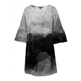 Детское платье 3D с принтом Polygon gray в Санкт-Петербурге, 100% полиэстер | прямой силуэт, чуть расширенный к низу. Круглая горловина, на рукавах — воланы | abstraction | polygon | абстракция | грань | краски | кубик | кубики | линии | мозаика | ребро | текстура | узор