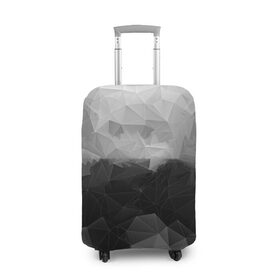 Чехол для чемодана 3D с принтом Polygon gray в Санкт-Петербурге, 86% полиэфир, 14% спандекс | двустороннее нанесение принта, прорези для ручек и колес | abstraction | polygon | абстракция | грань | краски | кубик | кубики | линии | мозаика | ребро | текстура | узор