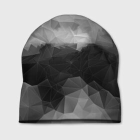 Шапка 3D с принтом Polygon gray в Санкт-Петербурге, 100% полиэстер | универсальный размер, печать по всей поверхности изделия | abstraction | polygon | абстракция | грань | краски | кубик | кубики | линии | мозаика | ребро | текстура | узор