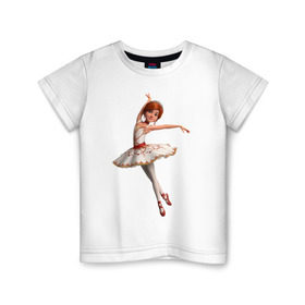 Детская футболка хлопок с принтом Балерина в Санкт-Петербурге, 100% хлопок | круглый вырез горловины, полуприлегающий силуэт, длина до линии бедер | Тематика изображения на принте: балерина | виктор | камилла | одетта | опера | фелис