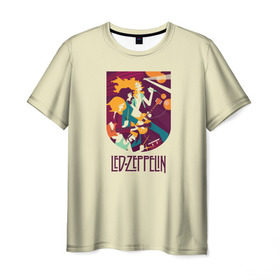 Мужская футболка 3D с принтом Led Zeppelin Art в Санкт-Петербурге, 100% полиэфир | прямой крой, круглый вырез горловины, длина до линии бедер | Тематика изображения на принте: poster