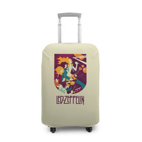 Чехол для чемодана 3D с принтом Led Zeppelin Art в Санкт-Петербурге, 86% полиэфир, 14% спандекс | двустороннее нанесение принта, прорези для ручек и колес | poster