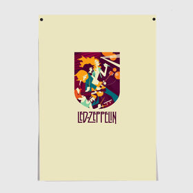 Постер с принтом Led Zeppelin Art в Санкт-Петербурге, 100% бумага
 | бумага, плотность 150 мг. Матовая, но за счет высокого коэффициента гладкости имеет небольшой блеск и дает на свету блики, но в отличии от глянцевой бумаги не покрыта лаком | Тематика изображения на принте: poster