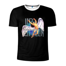 Мужская футболка 3D спортивная с принтом Led Zeppelin Angel в Санкт-Петербурге, 100% полиэстер с улучшенными характеристиками | приталенный силуэт, круглая горловина, широкие плечи, сужается к линии бедра | Тематика изображения на принте: рок