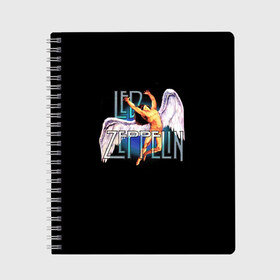 Тетрадь с принтом Led Zeppelin Angel в Санкт-Петербурге, 100% бумага | 48 листов, плотность листов — 60 г/м2, плотность картонной обложки — 250 г/м2. Листы скреплены сбоку удобной пружинной спиралью. Уголки страниц и обложки скругленные. Цвет линий — светло-серый
 | рок