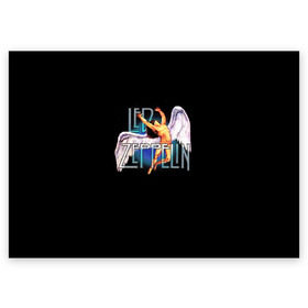 Поздравительная открытка с принтом Led Zeppelin Angel в Санкт-Петербурге, 100% бумага | плотность бумаги 280 г/м2, матовая, на обратной стороне линовка и место для марки
 | Тематика изображения на принте: рок