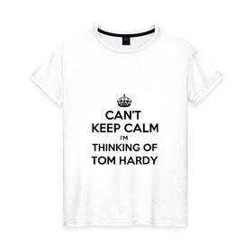 Женская футболка хлопок с принтом Tom Hardy в Санкт-Петербурге, 100% хлопок | прямой крой, круглый вырез горловины, длина до линии бедер, слегка спущенное плечо | Тематика изображения на принте: tom hardy | актеры | том харди