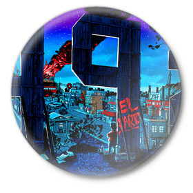 Значок с принтом El Barto в Санкт-Петербурге,  металл | круглая форма, металлическая застежка в виде булавки | Тематика изображения на принте: bart | simpsons | барт | симпсоны
