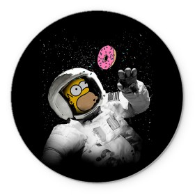 Коврик круглый с принтом Space Homer в Санкт-Петербурге, резина и полиэстер | круглая форма, изображение наносится на всю лицевую часть | Тематика изображения на принте: homer | simpsons | гомер | симпсон | симпсоны