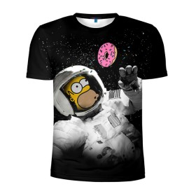 Мужская футболка 3D спортивная с принтом Space Homer в Санкт-Петербурге, 100% полиэстер с улучшенными характеристиками | приталенный силуэт, круглая горловина, широкие плечи, сужается к линии бедра | homer | simpsons | гомер | симпсон | симпсоны