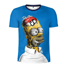 Мужская футболка 3D спортивная с принтом Duffff в Санкт-Петербурге, 100% полиэстер с улучшенными характеристиками | приталенный силуэт, круглая горловина, широкие плечи, сужается к линии бедра | Тематика изображения на принте: homer | simpsons | гомер | симпсон | симпсоны