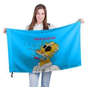 Флаг 3D с принтом TRASHER в Санкт-Петербурге, 100% полиэстер | плотность ткани — 95 г/м2, размер — 67 х 109 см. Принт наносится с одной стороны | homer | simpsons | гомер | симпсон | симпсоны