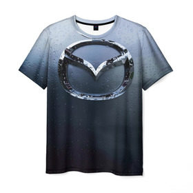 Мужская футболка 3D с принтом Мазда Дождь в Санкт-Петербурге, 100% полиэфир | прямой крой, круглый вырез горловины, длина до линии бедер | mazda | мазда