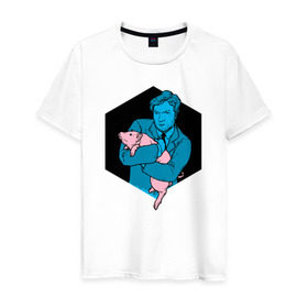 Мужская футболка хлопок с принтом black mirror в Санкт-Петербурге, 100% хлопок | прямой крой, круглый вырез горловины, длина до линии бедер, слегка спущенное плечо. | Тематика изображения на принте: 