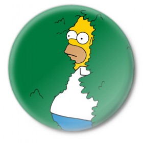 Значок с принтом Гомер в Санкт-Петербурге,  металл | круглая форма, металлическая застежка в виде булавки | simpsons | гомер | симпсоны