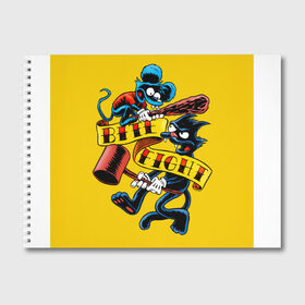 Альбом для рисования с принтом Itchy & Scratchy в Санкт-Петербурге, 100% бумага
 | матовая бумага, плотность 200 мг. | simpsons | the itchy  scratchy | симпсоны | щекотка и царапка