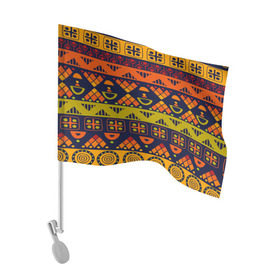 Флаг для автомобиля с принтом Африканские символы в Санкт-Петербурге, 100% полиэстер | Размер: 30*21 см | Тематика изображения на принте: africa | pattern | африка | африканские мотивы | народы африки | национальная одежда | переплетение нитей | ткани | узор | этнический узор