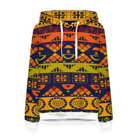Женская толстовка 3D с принтом Африканские символы в Санкт-Петербурге, 100% полиэстер  | двухслойный капюшон со шнурком для регулировки, мягкие манжеты на рукавах и по низу толстовки, спереди карман-кенгуру с мягким внутренним слоем. | africa | pattern | африка | африканские мотивы | народы африки | национальная одежда | переплетение нитей | ткани | узор | этнический узор