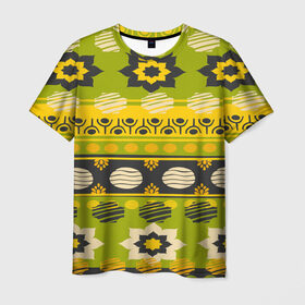 Мужская футболка 3D с принтом Узорный орнамент в Санкт-Петербурге, 100% полиэфир | прямой крой, круглый вырез горловины, длина до линии бедер | africa | pattern | африка | африканские мотивы | народы африки | национальная одежда | переплетение нитей | ткани | узор | этнический узор