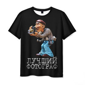 Мужская футболка 3D с принтом Лучший фотограф в Санкт-Петербурге, 100% полиэфир | прямой крой, круглый вырез горловины, длина до линии бедер | Тематика изображения на принте: лучший | подарок | профессия | фотограф