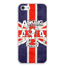 Чехол для iPhone 5/5S матовый с принтом Asking Alexandria флаг Англии в Санкт-Петербурге, Силикон | Область печати: задняя сторона чехла, без боковых панелей | Тематика изображения на принте: бен брюс | герб | группа | джеймс касселлс | дэнни уорсноп | жанр | кэмерон лидделл | лев | музыка | музыканты | песни | рок | сэм бэттли | хэви метал | электроникор