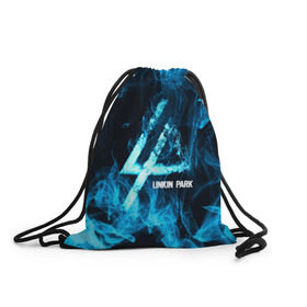 Рюкзак-мешок 3D с принтом Linkin Park синий дым в Санкт-Петербурге, 100% полиэстер | плотность ткани — 200 г/м2, размер — 35 х 45 см; лямки — толстые шнурки, застежка на шнуровке, без карманов и подкладки | альтернативный рок | линкин парк