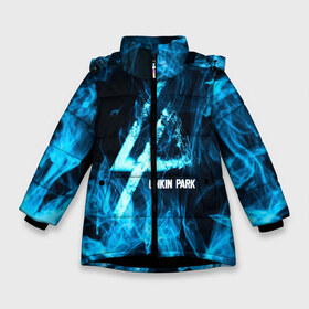 Зимняя куртка для девочек 3D с принтом Linkin Park синий дым в Санкт-Петербурге, ткань верха — 100% полиэстер; подклад — 100% полиэстер, утеплитель — 100% полиэстер. | длина ниже бедра, удлиненная спинка, воротник стойка и отстегивающийся капюшон. Есть боковые карманы с листочкой на кнопках, утяжки по низу изделия и внутренний карман на молнии. 

Предусмотрены светоотражающий принт на спинке, радужный светоотражающий элемент на пуллере молнии и на резинке для утяжки. | альтернативный рок | линкин парк