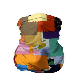 Бандана-труба 3D с принтом Цветные лоскуты в Санкт-Петербурге, 100% полиэстер, ткань с особыми свойствами — Activecool | плотность 150‒180 г/м2; хорошо тянется, но сохраняет форму | color | spray | капли красок | лоскуты | одежда | радуга | разноцветные | цветные