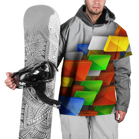 Накидка на куртку 3D с принтом Абстрактные фигуры в Санкт-Петербурге, 100% полиэстер |  | грань | краски | кубик | кубики | линии | мозаика | разноцветные кубы | ребро | текстура | тени | узор