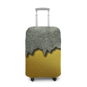 Чехол для чемодана 3D с принтом Gold texture в Санкт-Петербурге, 86% полиэфир, 14% спандекс | двустороннее нанесение принта, прорези для ручек и колес | gold texture | абстракция | золото | камень | стена | текстуры