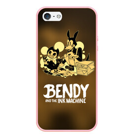 Чехол для iPhone 5/5S матовый с принтом Bendy and the ink machine (3D) в Санкт-Петербурге, Силикон | Область печати: задняя сторона чехла, без боковых панелей | bendy | horror | ink | machine