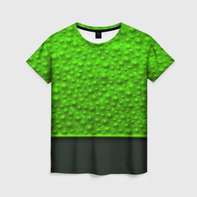 Женская футболка 3D с принтом Кислотные пузыри в Санкт-Петербурге, 100% полиэфир ( синтетическое хлопкоподобное полотно) | прямой крой, круглый вырез горловины, длина до линии бедер | абстракция | кислота | кислотные пузыри | пузыри | текстуры