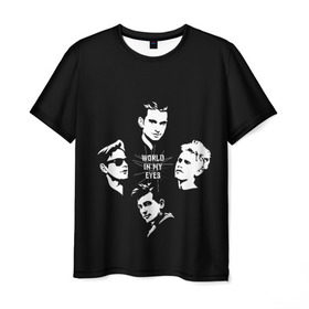 Мужская футболка 3D с принтом Depeche mode(world in my eyes) в Санкт-Петербурге, 100% полиэфир | прямой крой, круглый вырез горловины, длина до линии бедер | depeche mode | music | альтернатива | музыка | рок