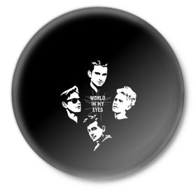 Значок с принтом Depeche mode(world in my eyes) в Санкт-Петербурге,  металл | круглая форма, металлическая застежка в виде булавки | depeche mode | music | альтернатива | музыка | рок