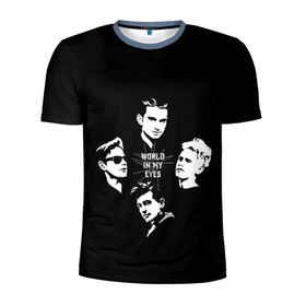 Мужская футболка 3D спортивная с принтом Depeche mode(world in my eyes) в Санкт-Петербурге, 100% полиэстер с улучшенными характеристиками | приталенный силуэт, круглая горловина, широкие плечи, сужается к линии бедра | depeche mode | music | альтернатива | музыка | рок