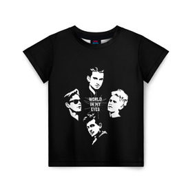 Детская футболка 3D с принтом Depeche mode(world in my eyes) в Санкт-Петербурге, 100% гипоаллергенный полиэфир | прямой крой, круглый вырез горловины, длина до линии бедер, чуть спущенное плечо, ткань немного тянется | depeche mode | music | альтернатива | музыка | рок