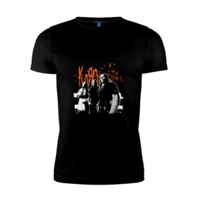Мужская футболка премиум с принтом Группа Korn в Санкт-Петербурге, 92% хлопок, 8% лайкра | приталенный силуэт, круглый вырез ворота, длина до линии бедра, короткий рукав | альтернативный метал | группа | корн | ню метал