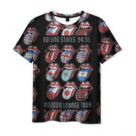 Мужская футболка 3D с принтом The Rolling Stones в Санкт-Петербурге, 100% полиэфир | прямой крой, круглый вырез горловины, длина до линии бедер | англия | аргентина | блюз рок | канада | мик джаггер | музыка | песни | психоделический рок | ритм н блюз | рок | рок н ролл | ролинг | рот | стоун | стоунз | сша | флаг | язык | япония