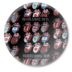 Значок с принтом The Rolling Stones в Санкт-Петербурге,  металл | круглая форма, металлическая застежка в виде булавки | англия | аргентина | блюз рок | канада | мик джаггер | музыка | песни | психоделический рок | ритм н блюз | рок | рок н ролл | ролинг | рот | стоун | стоунз | сша | флаг | язык | япония