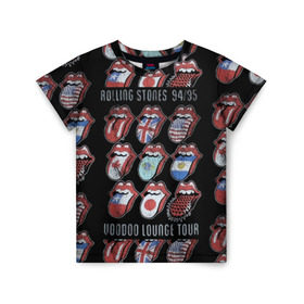 Детская футболка 3D с принтом The Rolling Stones в Санкт-Петербурге, 100% гипоаллергенный полиэфир | прямой крой, круглый вырез горловины, длина до линии бедер, чуть спущенное плечо, ткань немного тянется | англия | аргентина | блюз рок | канада | мик джаггер | музыка | песни | психоделический рок | ритм н блюз | рок | рок н ролл | ролинг | рот | стоун | стоунз | сша | флаг | язык | япония
